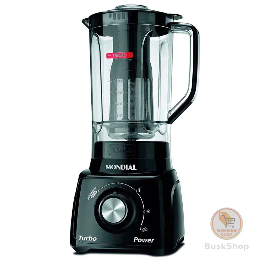Liquidificador Turbo Power L-99 FB Copo San Cristal 3 Velocidades Mondial