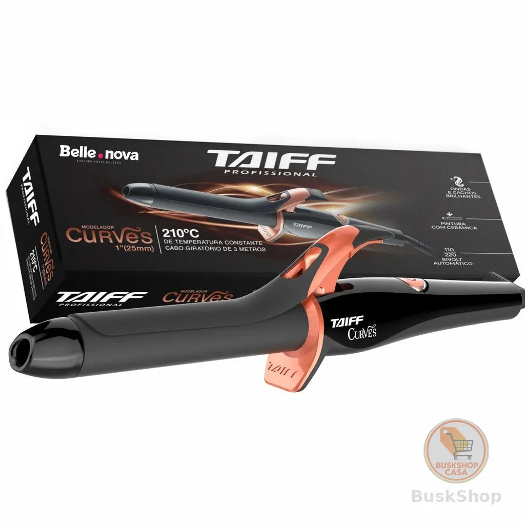 Modelador Cachos Taiff Curves 25mm 210°C Profissional