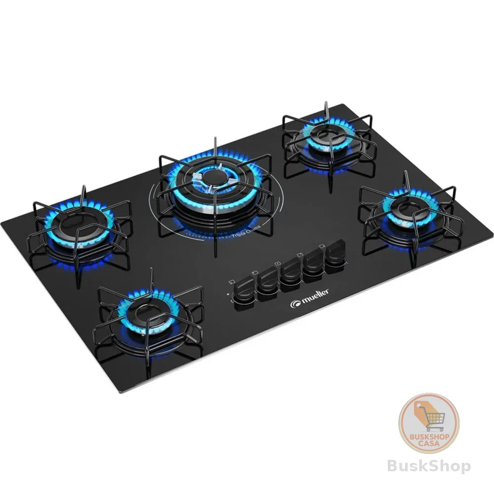 Cooktop Mueller MCGSBC 5 Bocas a Gás Tripla Chama  Bivolt - 610003614