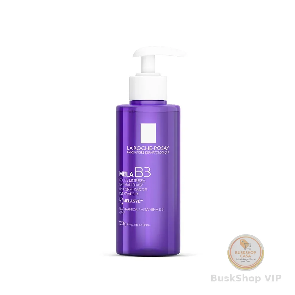 La Roche-Posay Mela B3 Gel de Limpeza Facial Antimanchas Uniformizador com Melasyl, Niacinamida e PHA, Limpa Profundamente e Uniformiza o Tom da Pele, 120g