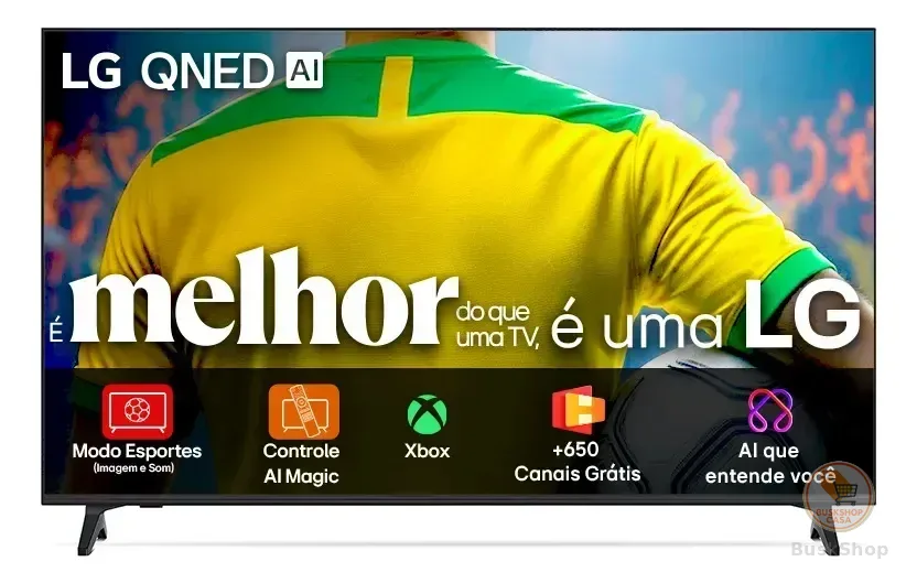 Smart TV 4K 86" LG QNED73 Portal de Games Processador AI α7 Ger8 4K Super Upscaling Google Cast Integrado Controle AI Magic WebOS 25 Modo Esportes Alerta de Esportes