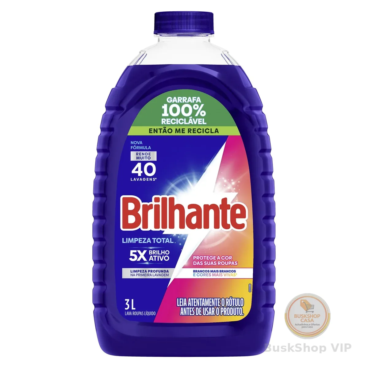 Brilhante Limpeza Total - Lava Roupas Líquido 3L