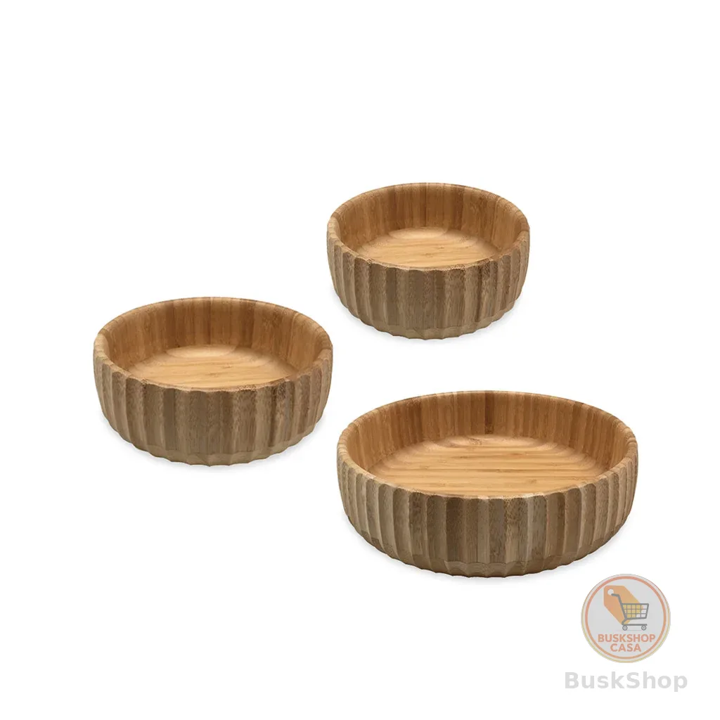 Kit 3 Bowls Canelado de Bambu - Oikos