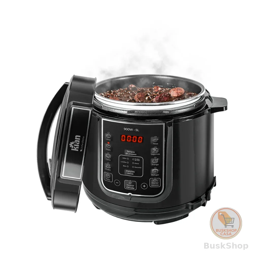 Panela de Pressão Elétrica 127V 5 litros Preto PPE-101 Kian