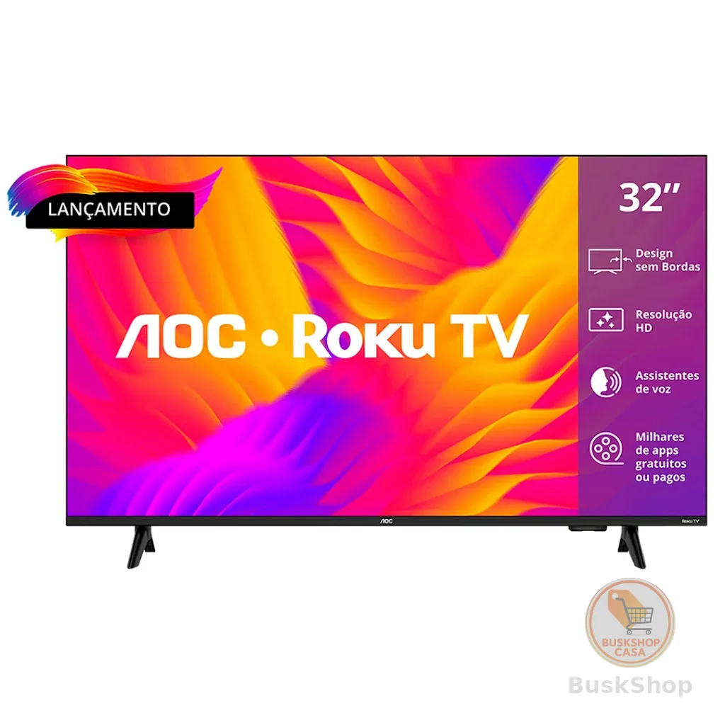 Smart Tv AOC 32" LED HD 32S5155/78G Roku Wifi HDMI Dolby Audio