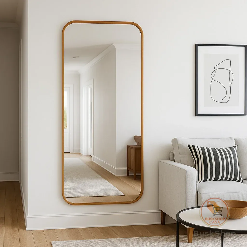 Espelho Orgânico Retangular 53x110cm Grande Moderno Decorativo Para Parede Sala Quarto Banheiro