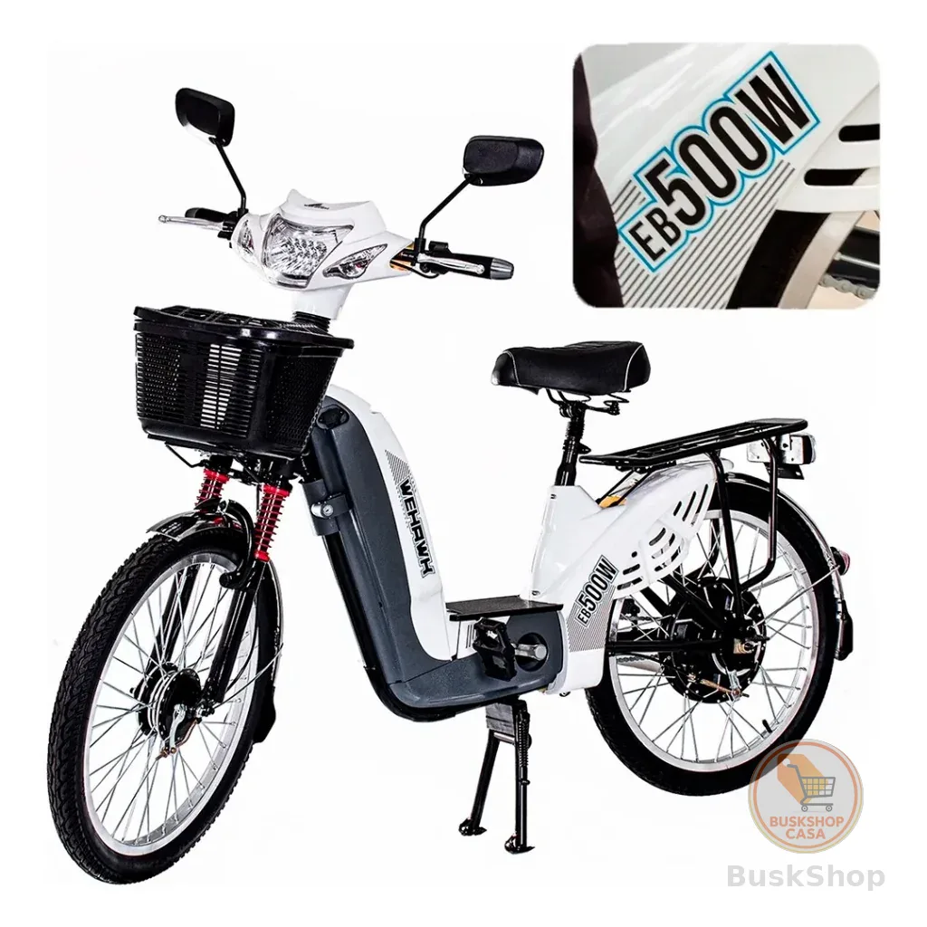 Bicicleta Scooter Elétrica 500W WeHawk WX-01 EB com Bateria Chumbo Removível Sem CNH 🇧🇷