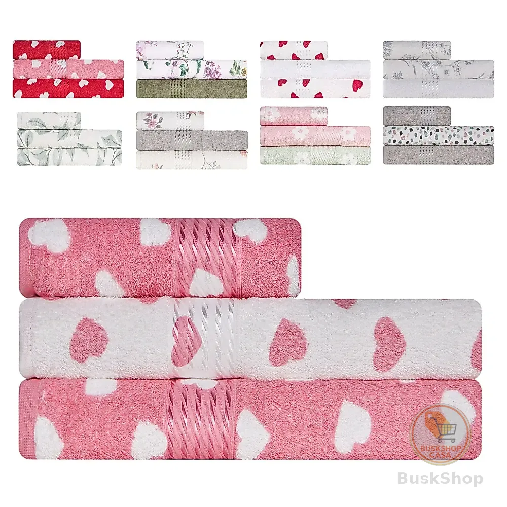 Kit Toalha 3 Peças Banho + Rosto 100% Algodão Felpudo Prisma Dohler BF Casa