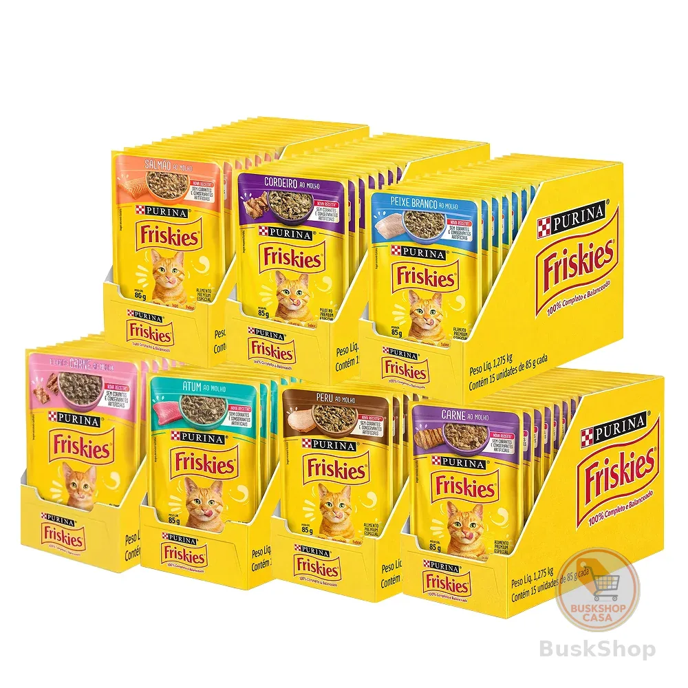 Ração úmida Friskies Sabores Variados para Gatos 15x85 g