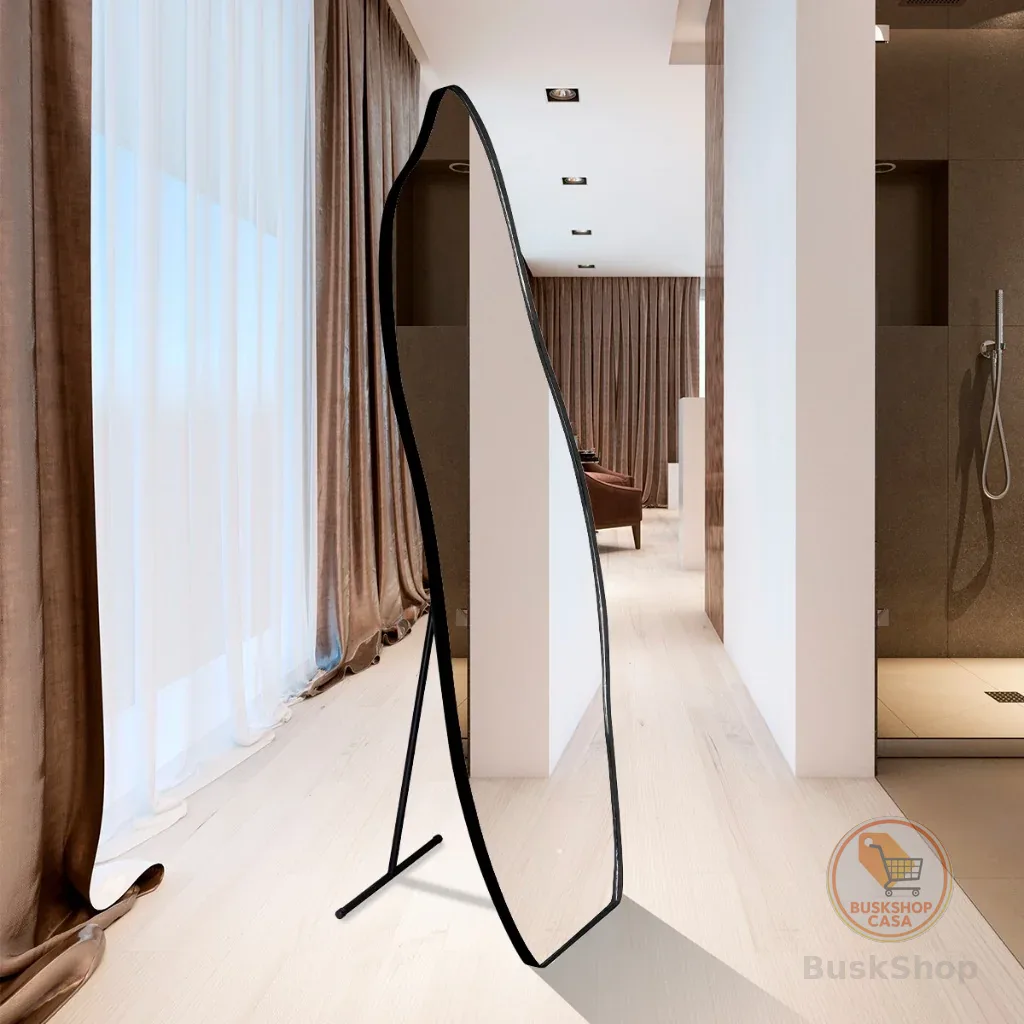 Espelho Corpo Inteiro Orgânico Flame 150x50cm C/ Suporte De Chão