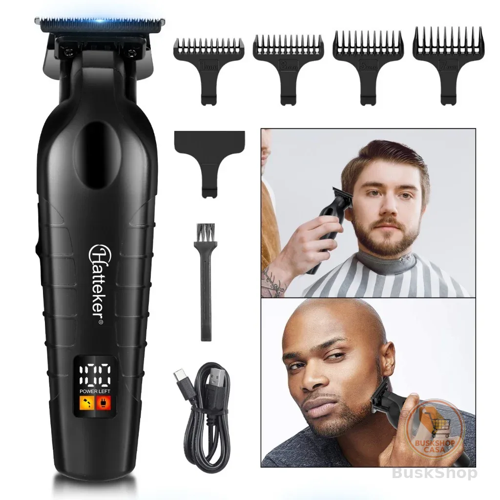 Maquina Acabamento Hatteker Profissional Detailer Barber Electric Hair Clipper Bivolt