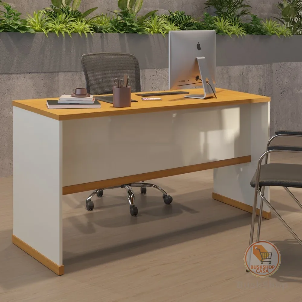 Mesa Escrivaninha de Escritório Office Tampo MDP 25mm Largura 136cm Berlin