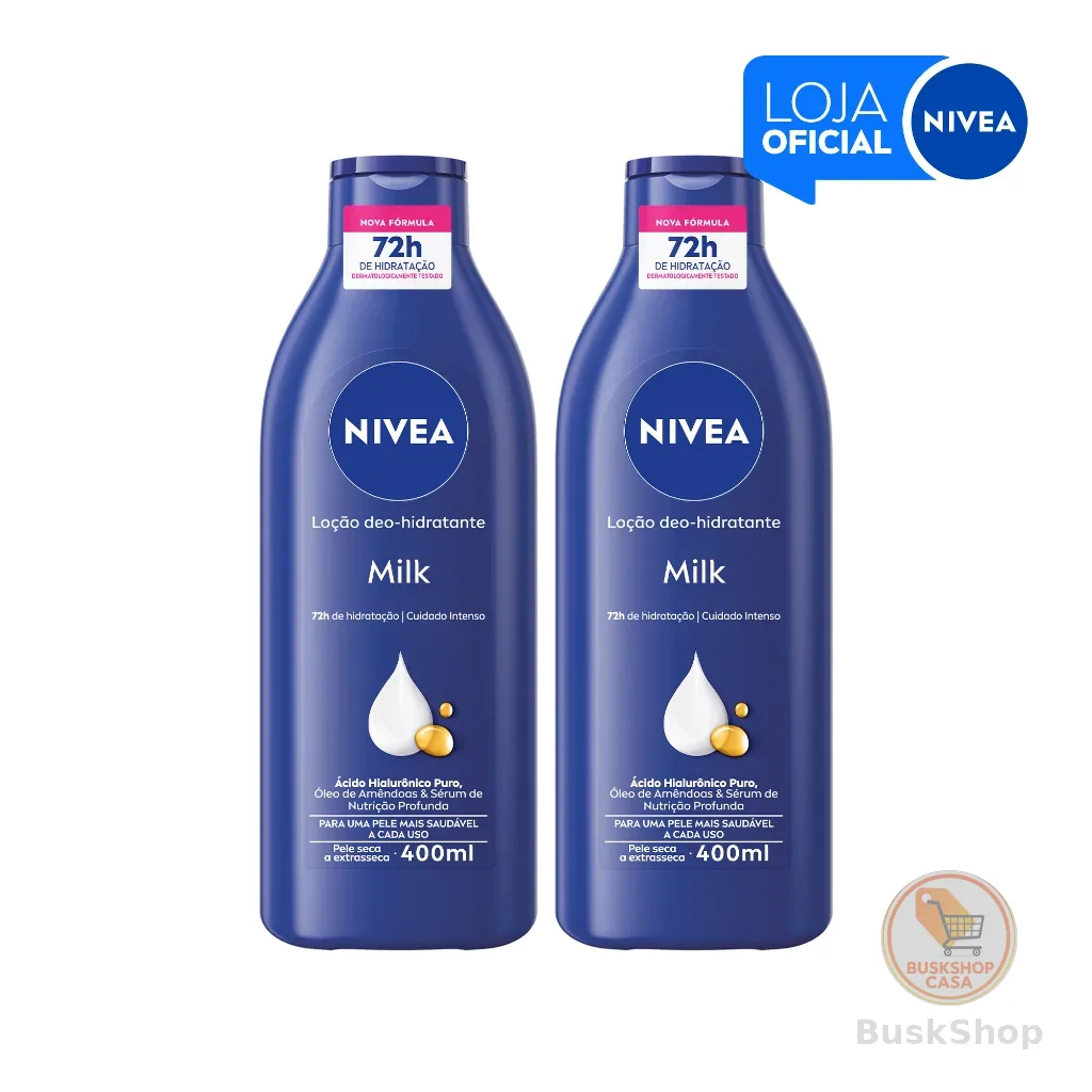 KIT NIVEA Loção Hidratante Milk Pele Seca a Extrasseca 400ml 2 Unidades