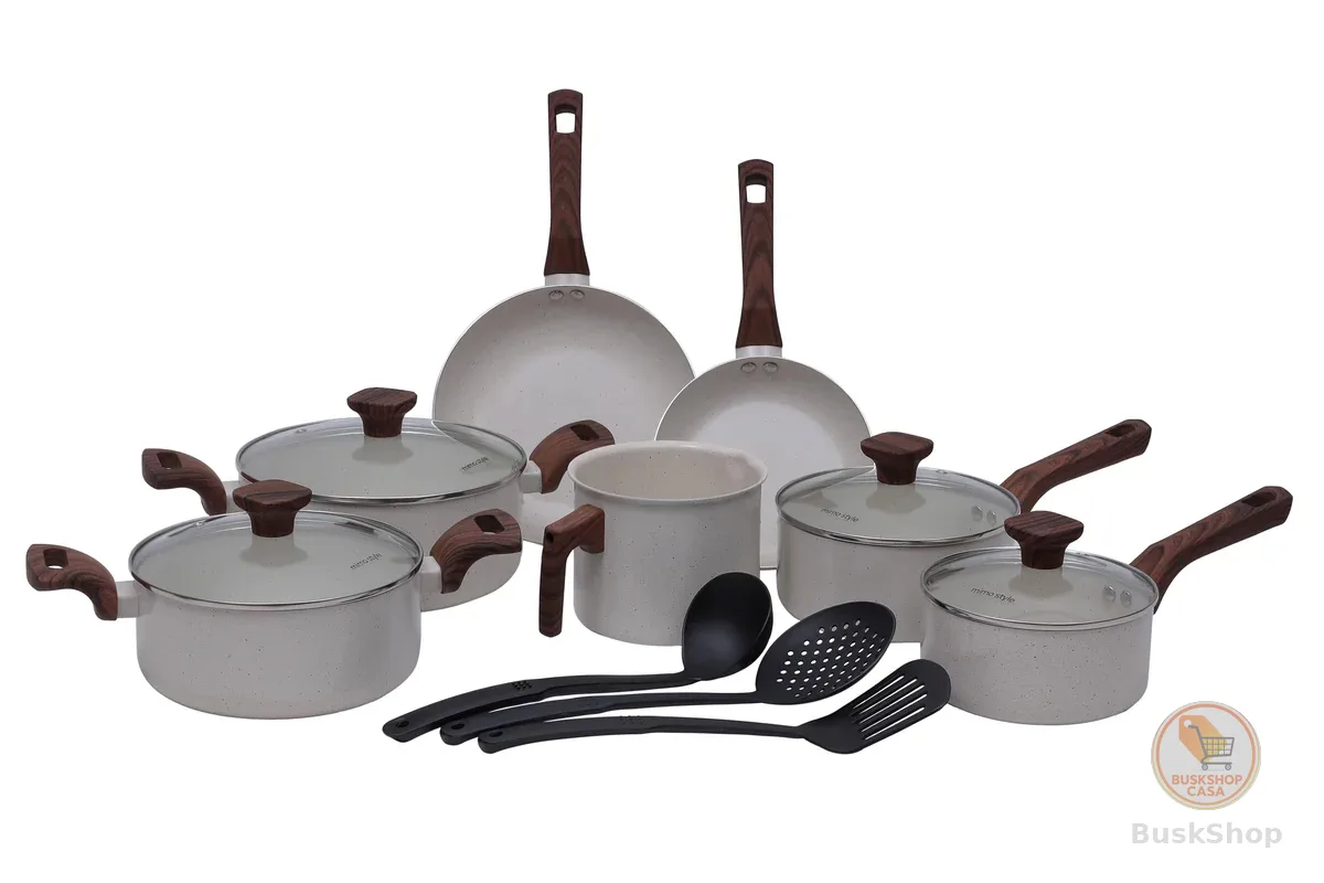 Mimo Style, Conjunto de Panelas 10 Peças Pratic Cook Marmol