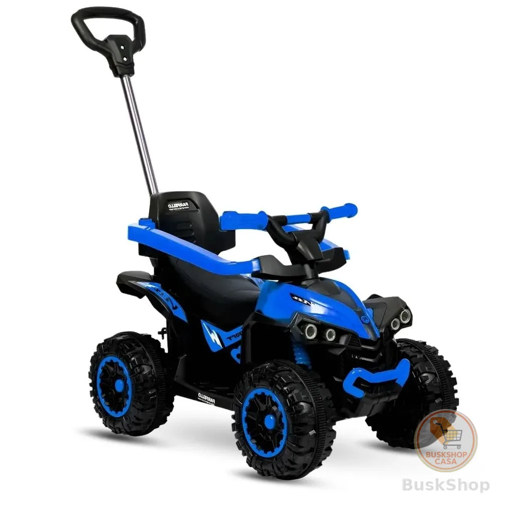 Quadriciclo Elétrico Infantil 2 Em 1 Flash Wheels Azul C/ Empurrador