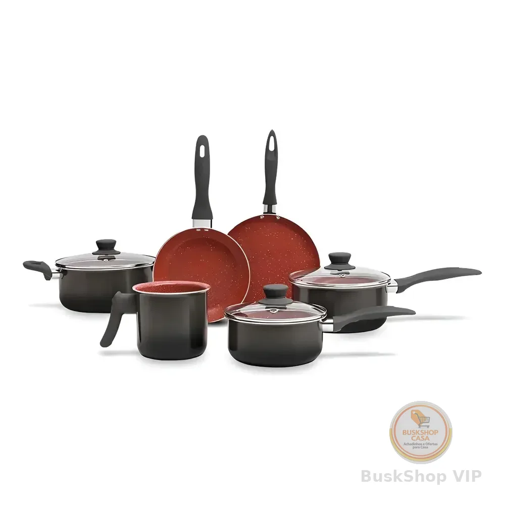 Brinox - Jogo De Panelas Antiaderente Ceramic Life 6 Peças Easy - Carbono Cinza-escuro