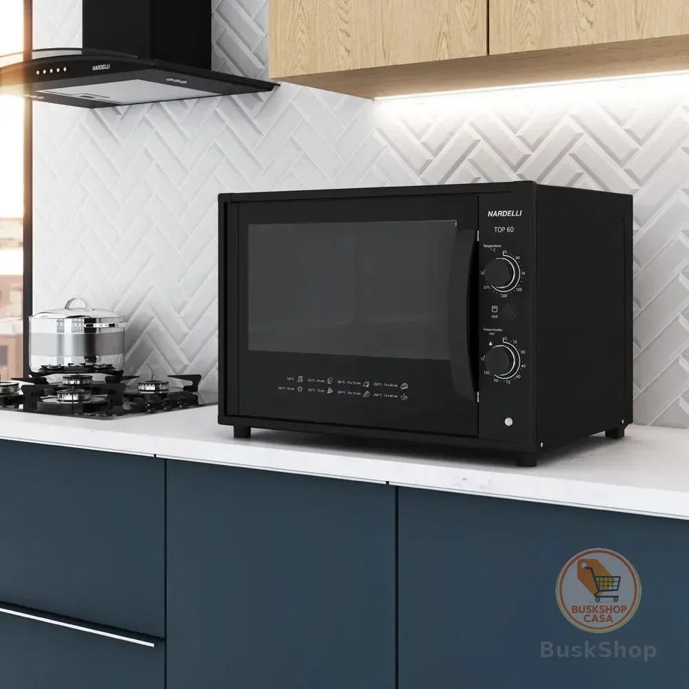 Forno Elétrico de Bancada, 60 Litros Nardelli top60 preto