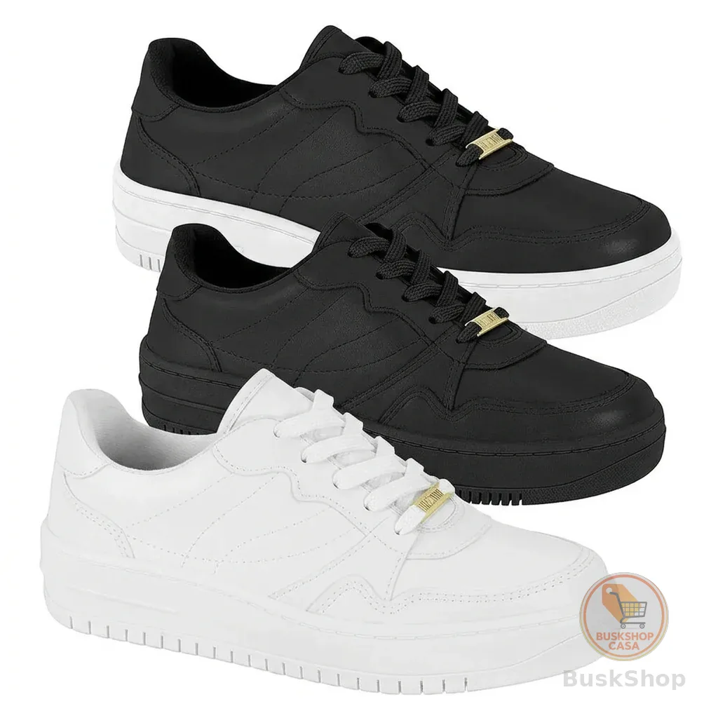 Tênis Vizzano Feminino Casual Plataforma Macia Confortável Dia Moda Passeio Leve Conforto Flatform
