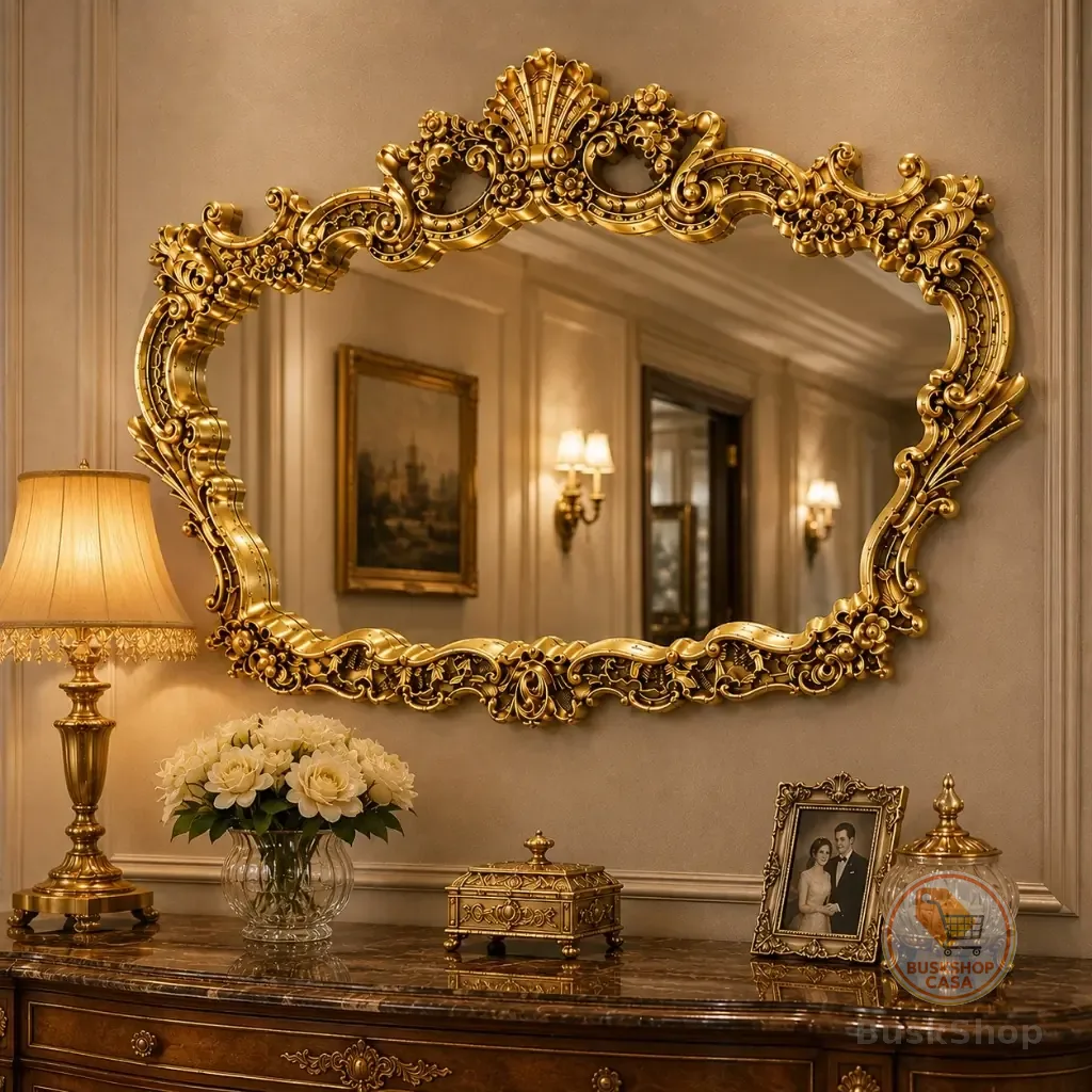 Espelho Grande Irregular Estilo Colonial 62 Cm Dourado Cm Envio Imediato