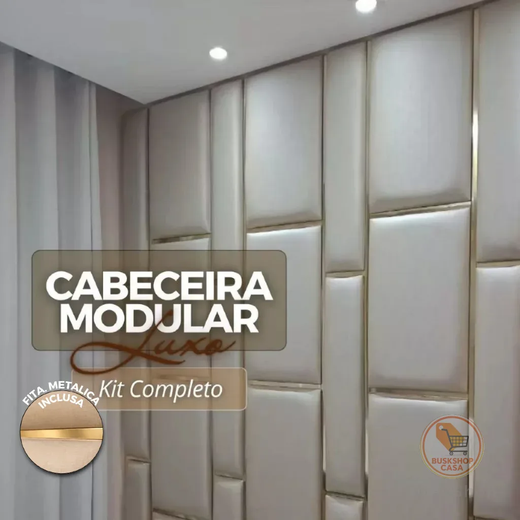 Cabeceira de Cama Dominó Tetris Modelo Savanna Estofada Confortável Adesiva Cama Casal Queen e King