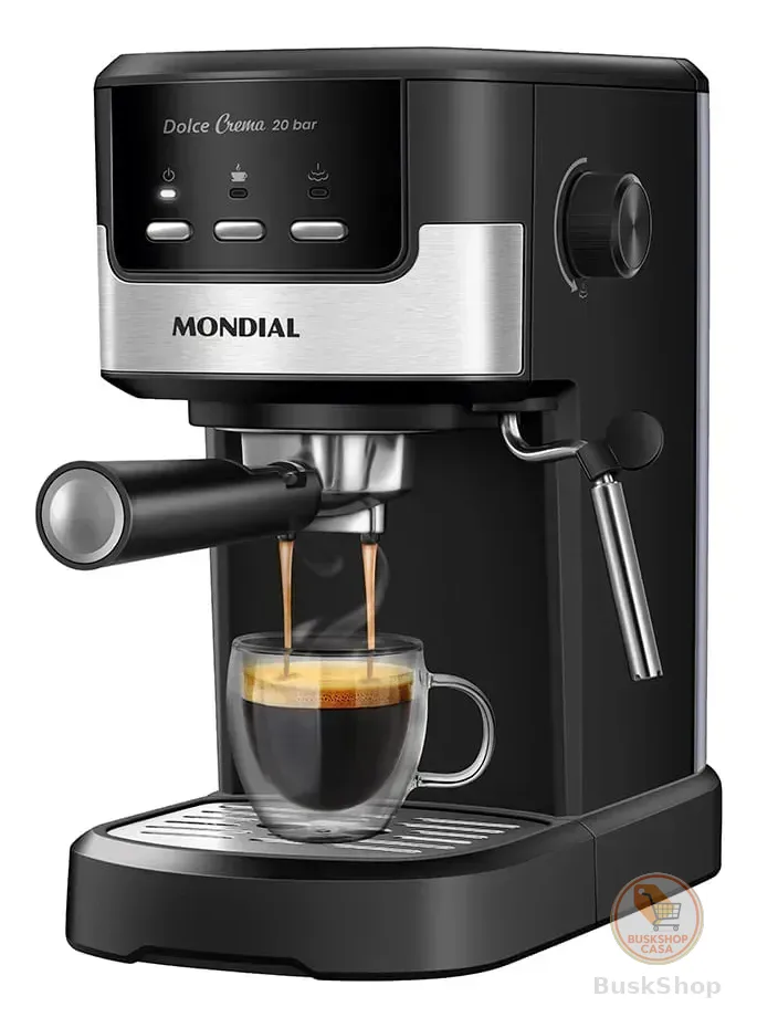 Cafeteira Espresso Dolce Crema 20 Bar Mondial Preto/Inox 1200W C-21-E-CNP