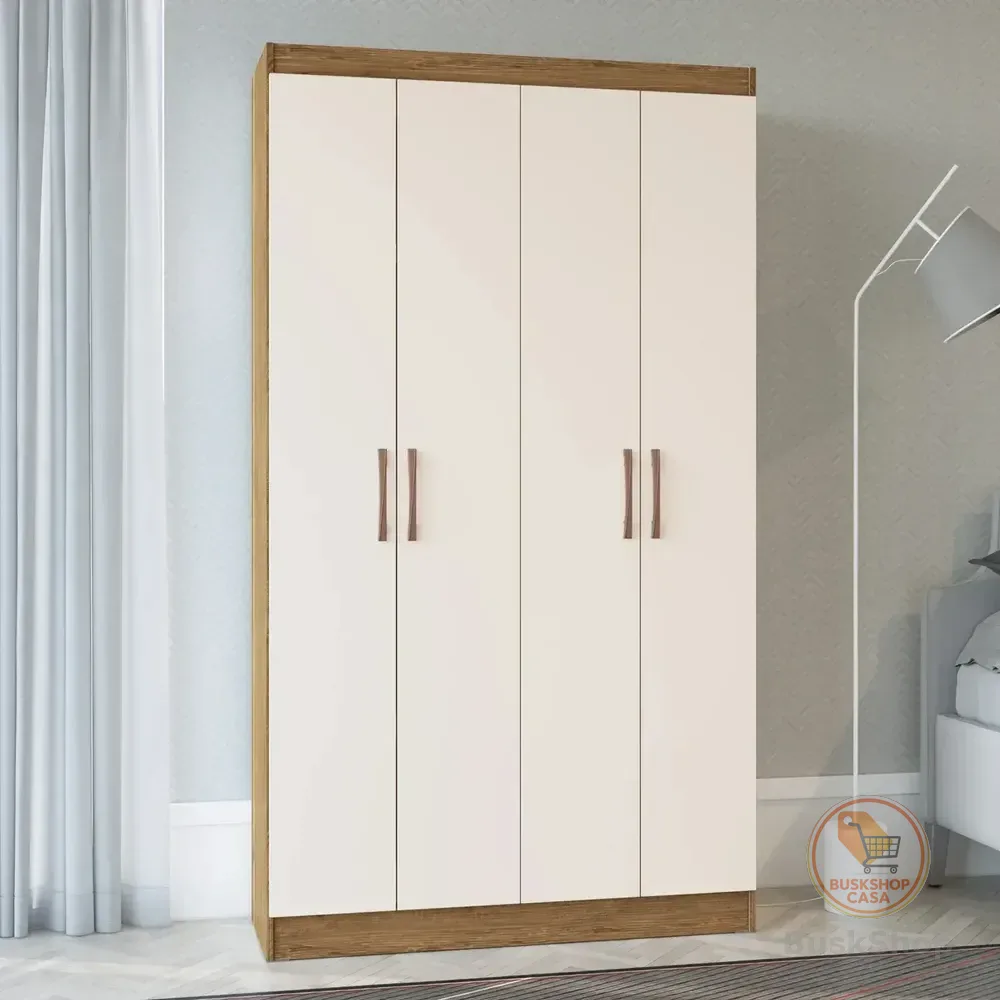 Armário Multiuso 4 Portas Dueto 5000 Móveis Doripel Fi Off White/nogueira