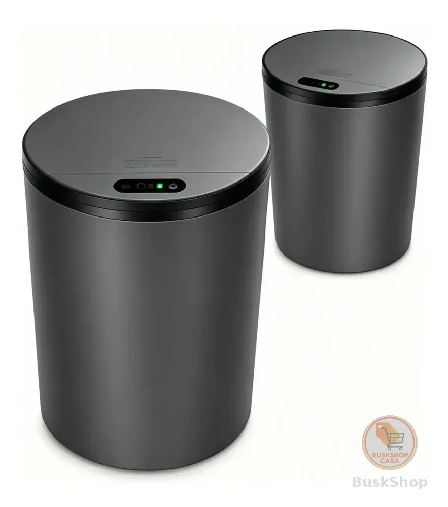 Lixeira Inteligente 16 Litros Com Sensor Automático Para Banheiro e Cozinha Cinza