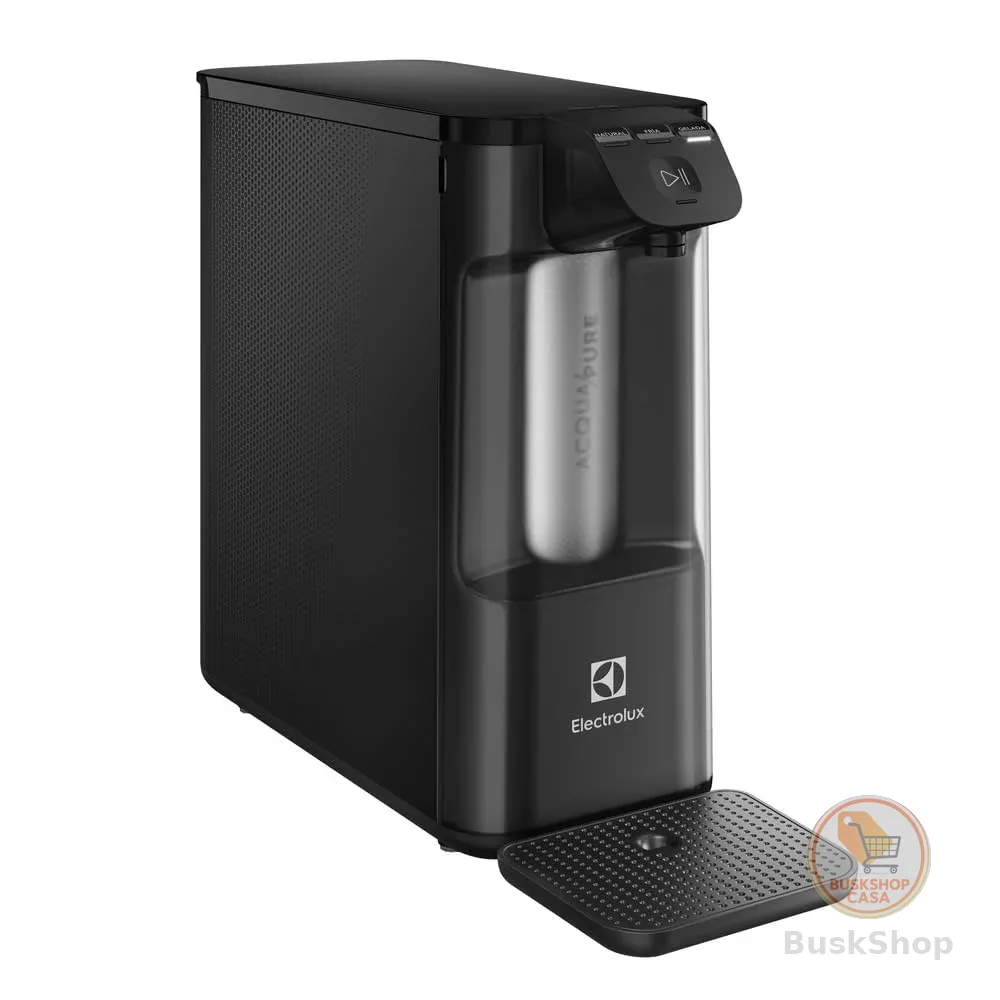 Electrolux Purificador de Água Gelada Fria e Natural Elétrico Compacto Eletronico placa Filtro refil 6 meses ou 3000l Painel Touch Bivolt Preto PE12P