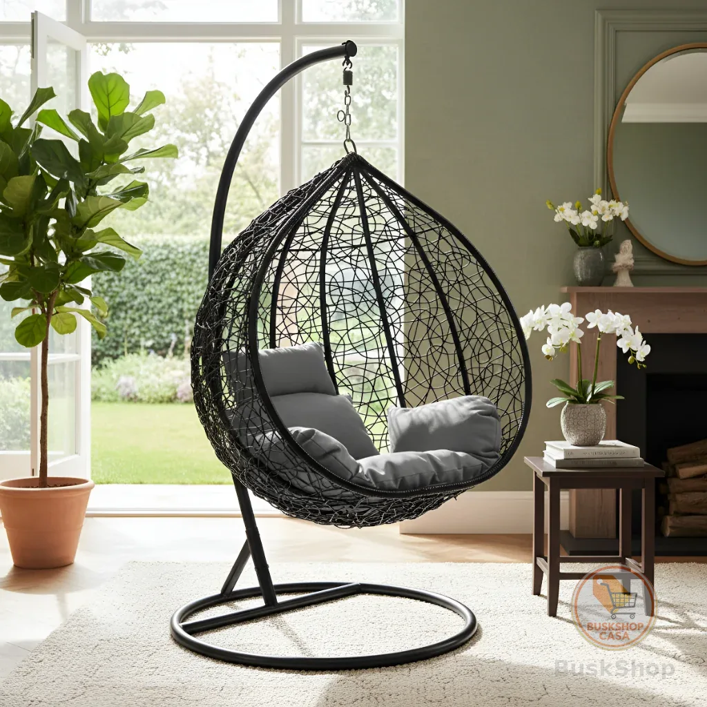 Cadeira Balanço Suspensa Design Italiano Suporte Jardim