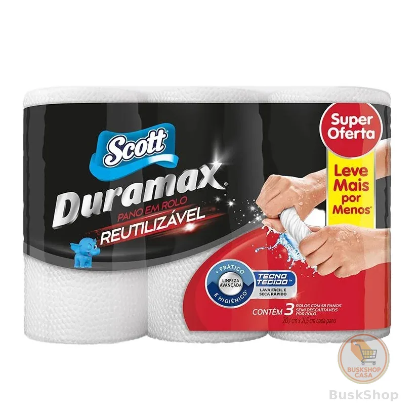 Pano Reutilizável Scott Duramax Kit 3 Unidade Branco