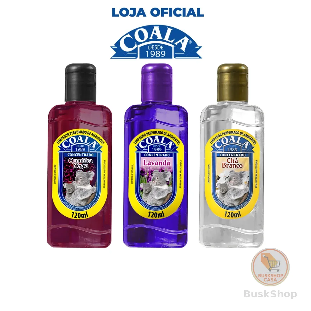 Coala Combo Limpadores 120 ml Orquídea Negra, Lavanda, Chá Branco
