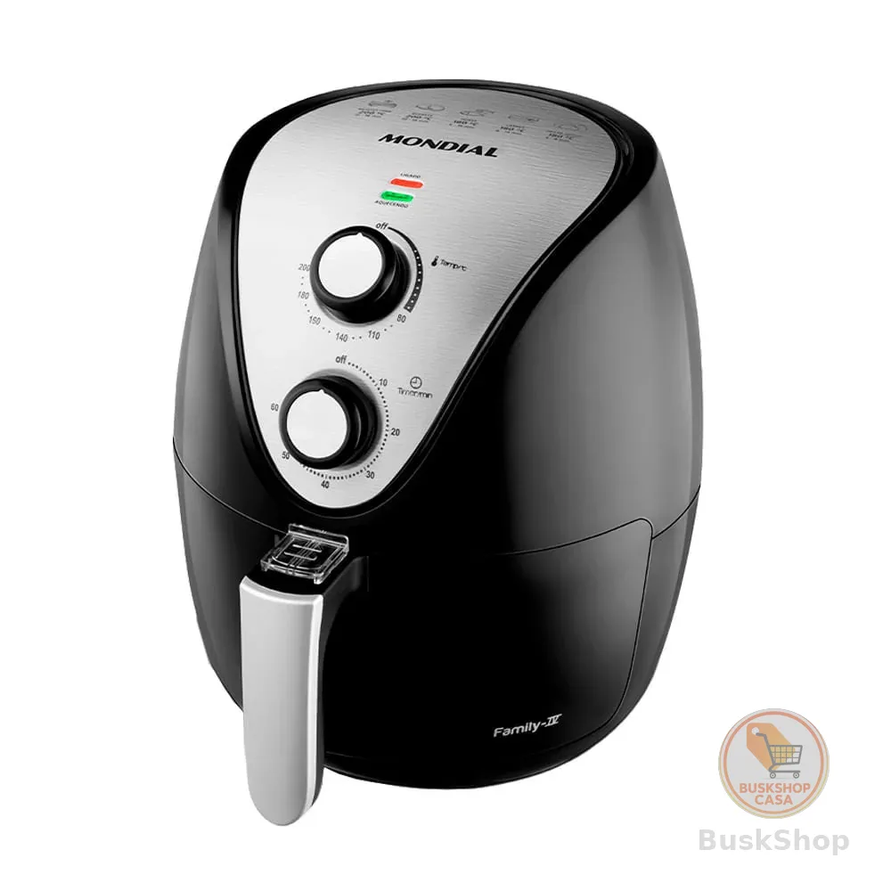 Fritadeira Elétrica Air Fryer Mondial Family AF-30 3,5L Preta - 220V