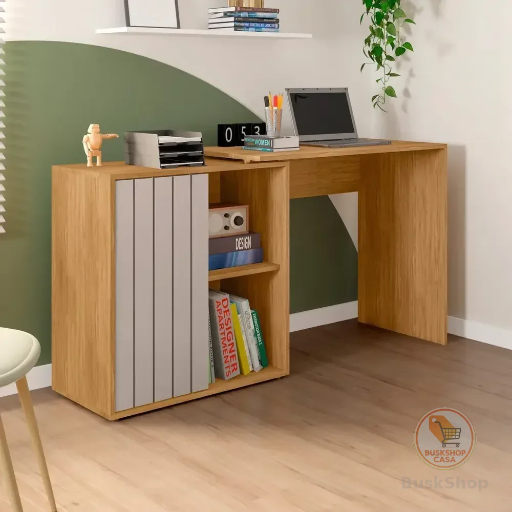 Escrivaninha Para Escritório Com 1 Porta Ripada Start Ahwt