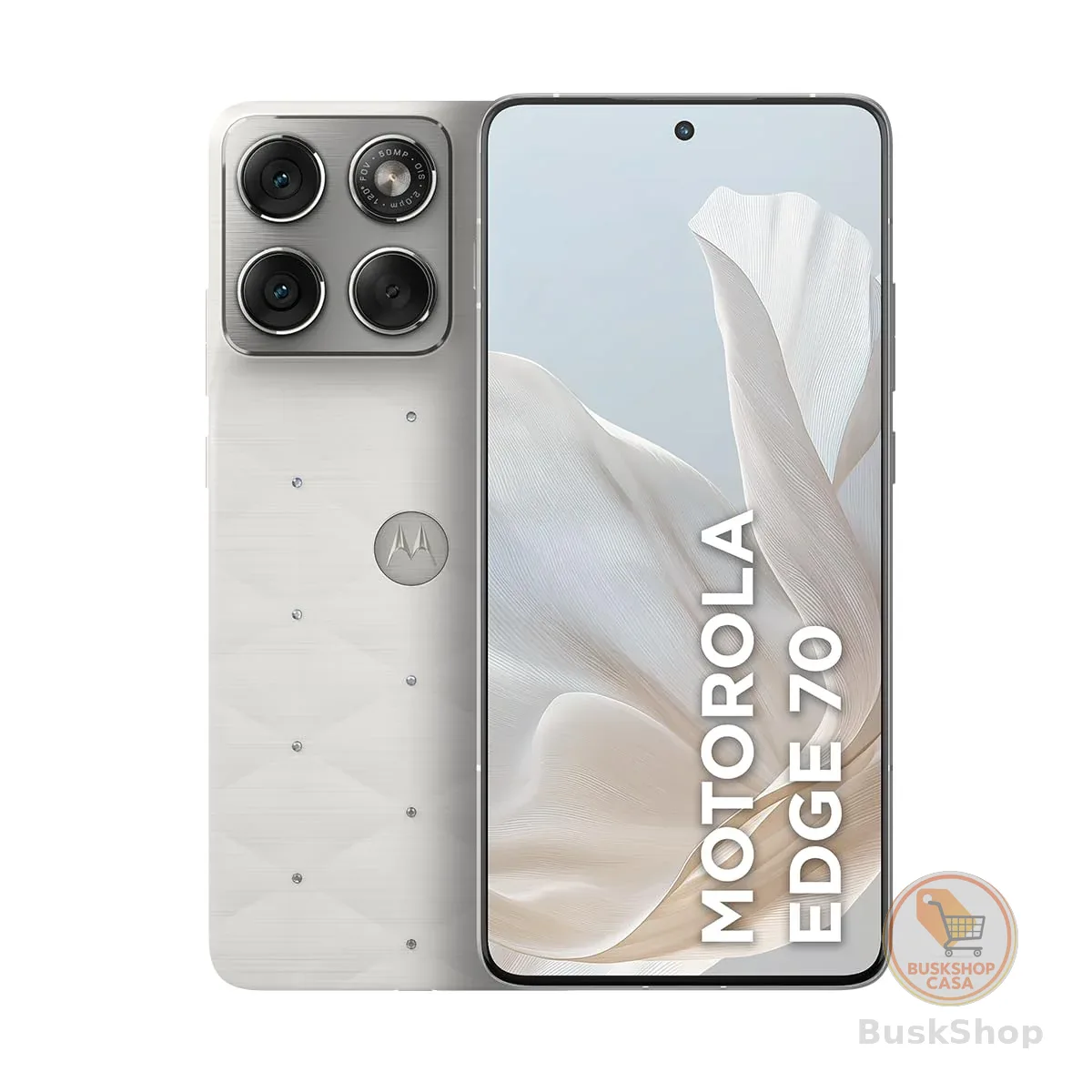 Smartphone Motorola Edge 70 5G Crystals by Swarovski - 512GB 24GB (12GB RAM + 12GB RAM Boost), Ultrafino, 3 cameras 50MP e tela extreme Amoled 120hz - Cloud Dancer