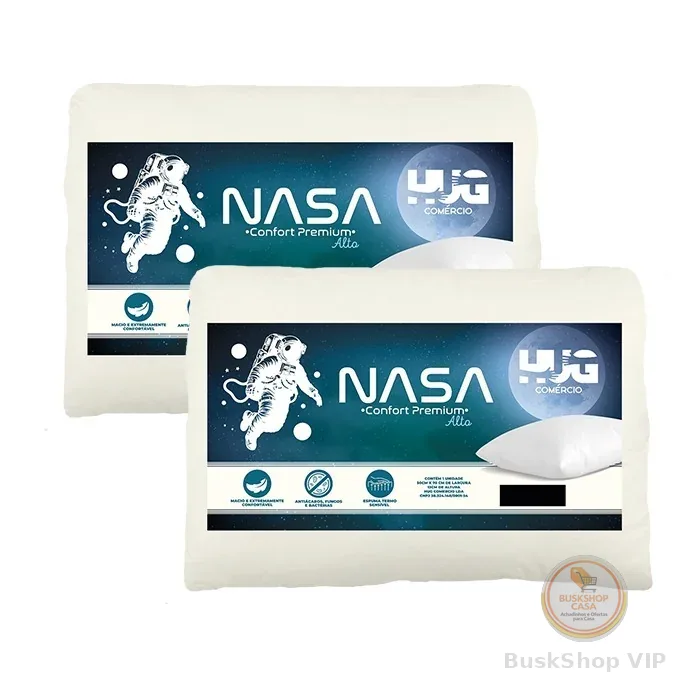 Kit 2 Travesseiros Nasa Alto Viscoelástico 13cm Confort