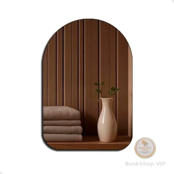Espelho Decorativo Capela Orgânico Lapidado 55x75cm Moderno Grande de Parede com Suporte