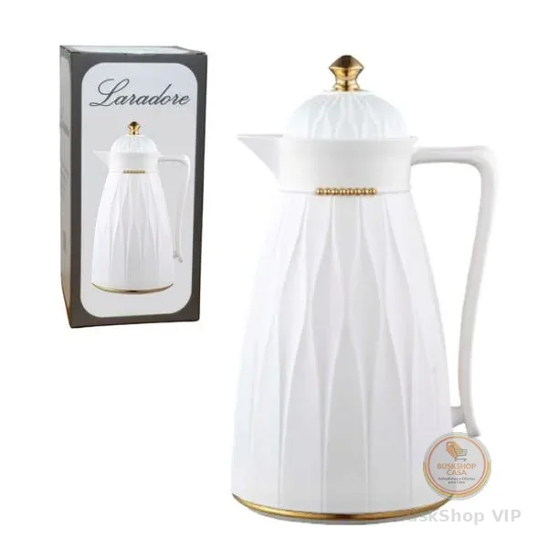Garrafa Térmica de Café Laradore Chic - Branca e Dourada 1L