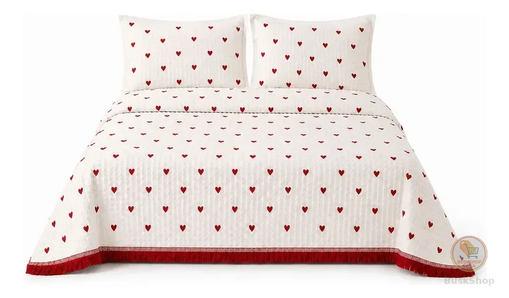 Colcha Cobre Leito Queen Size King Piquet Ss Textil Coração Branco Coração