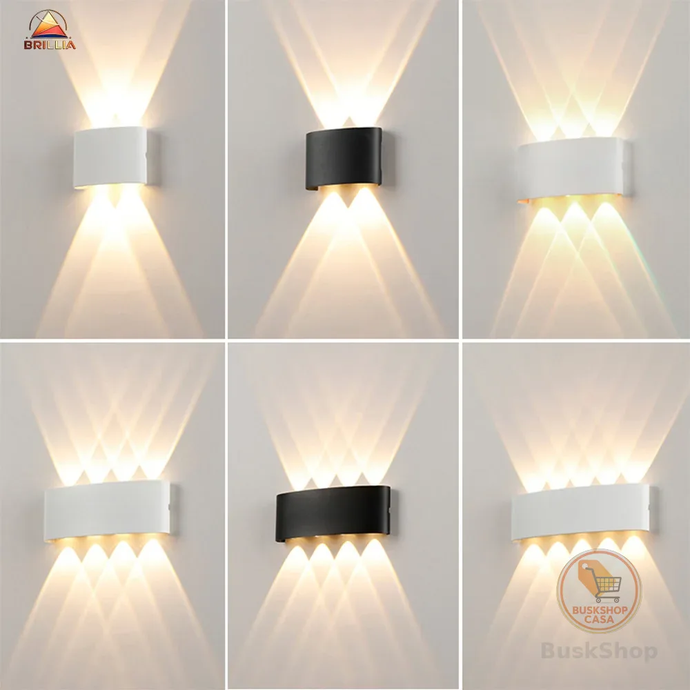 Arandela LED Meia Lua de Parede Luminária Fachos  4w 6w 8w 10w Branco Ou Preta Branco Quente Bivolt