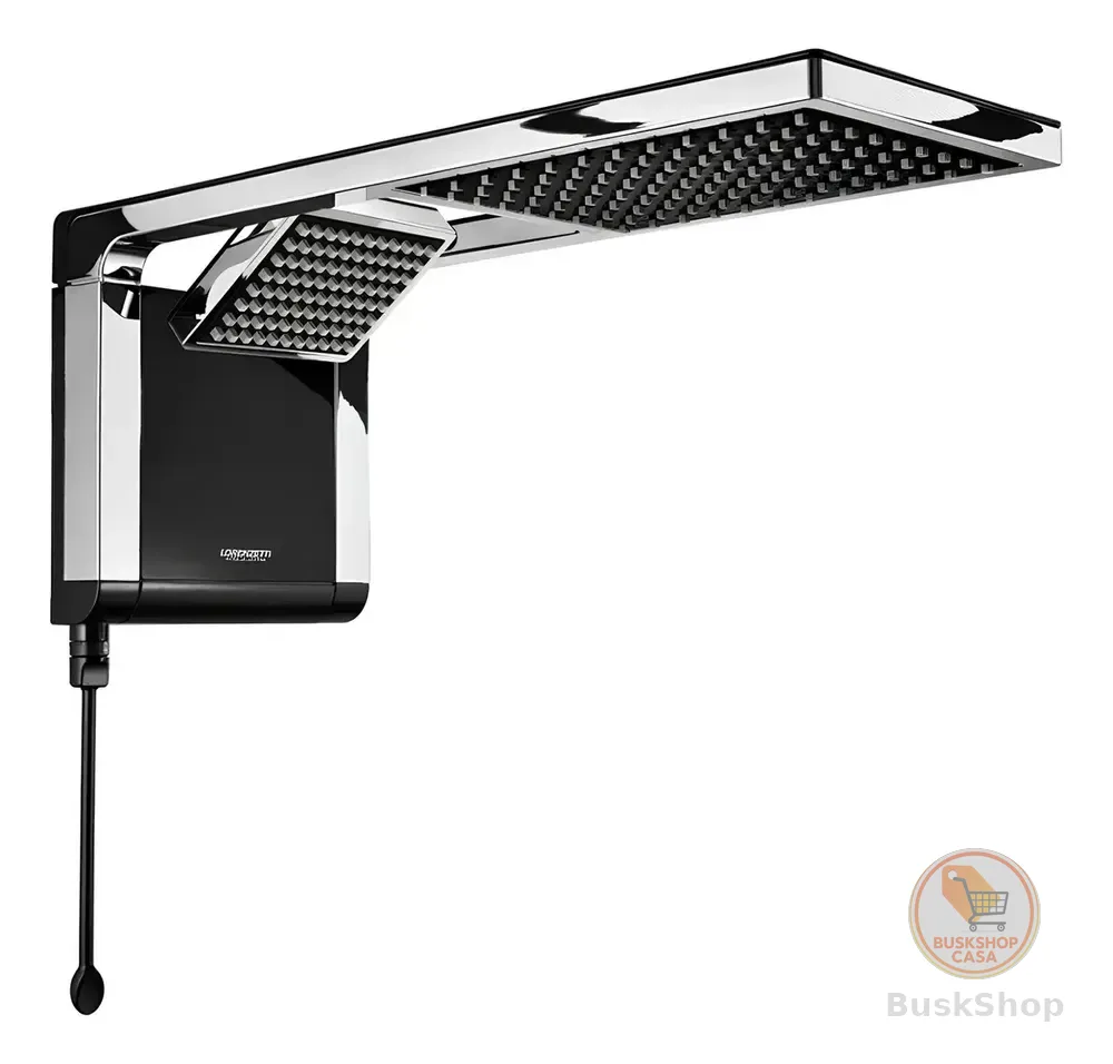 Chuveiro Eletrônico Lorenzetti Acqua Duo Ultra Preto/Cromado Parede 7800W