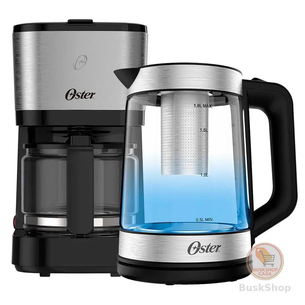 Kit Chaleira Elétrica Oster Tea e Cafeteira Inox Compacta