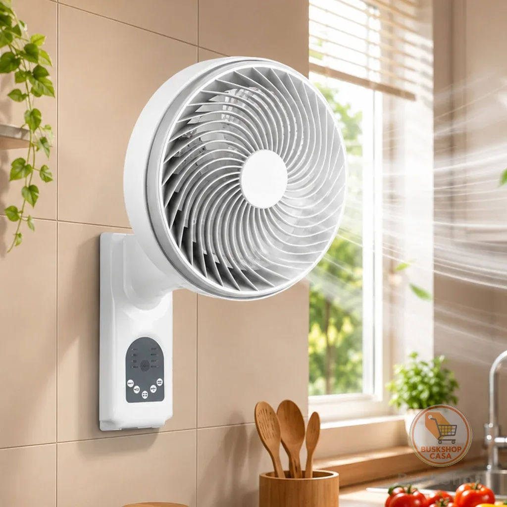 Ventilador de Parede Controle Remoto Display Digital 3 Velocidades Oscilante 90W 110V 220V