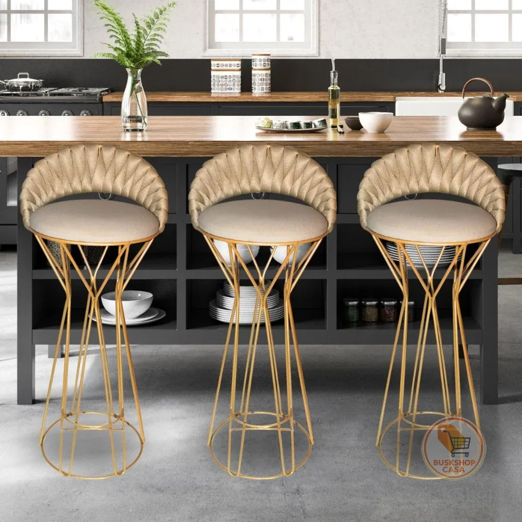 Banco alto corda náutica dourado  65cm Rami