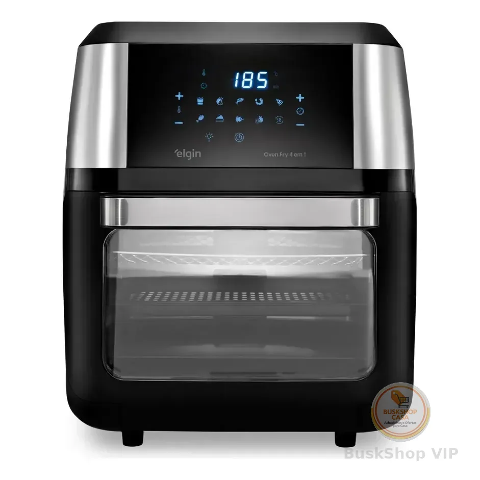 Fritadeira Air Fryer Oven Fry 4 Em 1 12l Frita Sem Óleo Assa Desidrata E Reaquece 1 800w Elgin Preto 127v