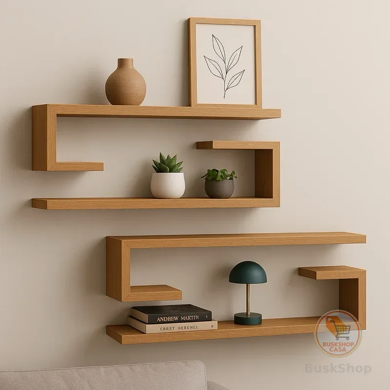 Kit de Nichos Em Formato  Jota  Sala  Escritório Prateleira Decorativa Parede