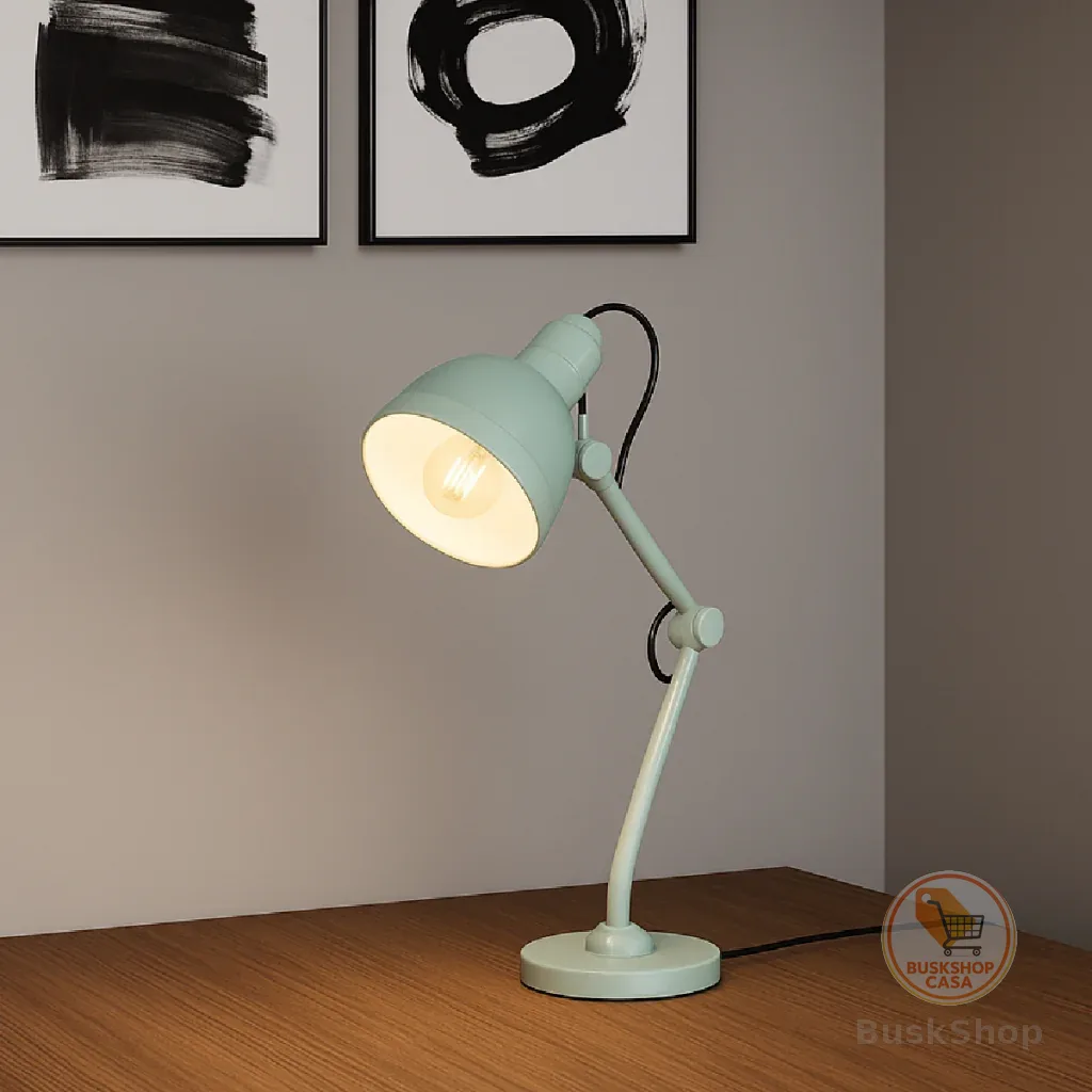Luminária de Mesa para Quarto Lumix Modelo Pixar 25W E27 Abajur Articulado Bivolt Branco Preto Rosa e Azul Alut By Avant