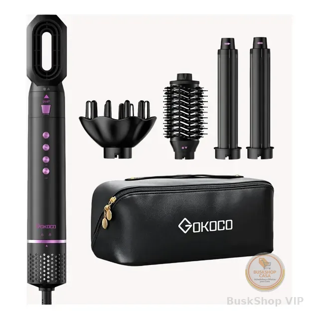 Secador De Cabelo  Gd031 Com 5 Em 1 Escova Hot Air Styler