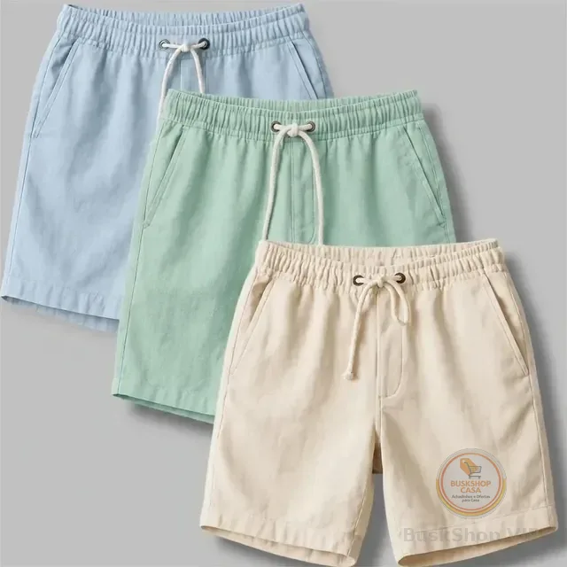 Kit 3 Shorts Masculino Bermuda Linho Verão Envio Imediato