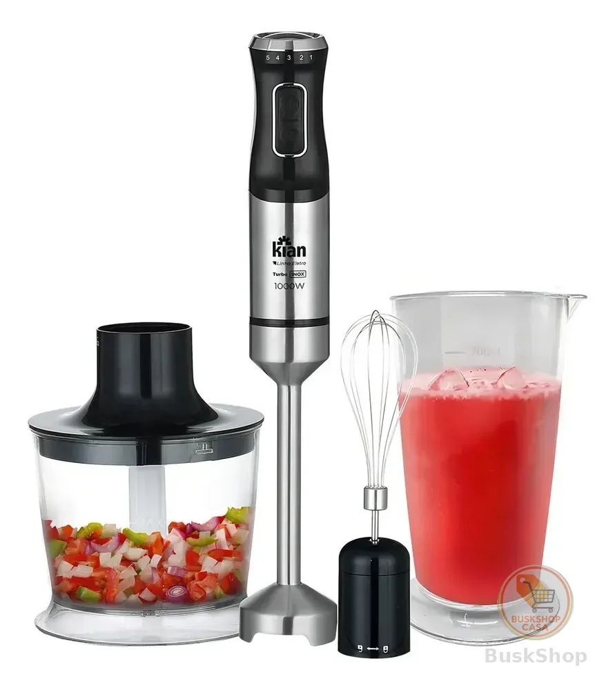 Mixer 3 Em 1 Processador Batedor Inox 1000w Kian Preto
