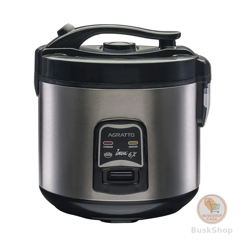 PANELA ELETRICA ARROZ INOX E VISOR VIDRO PAI6X 220V AGRATTO, Agratto, 5956, Inox